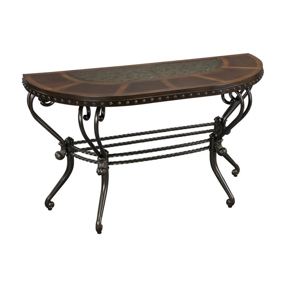 Metal Console Table in Dark Cherry X6077