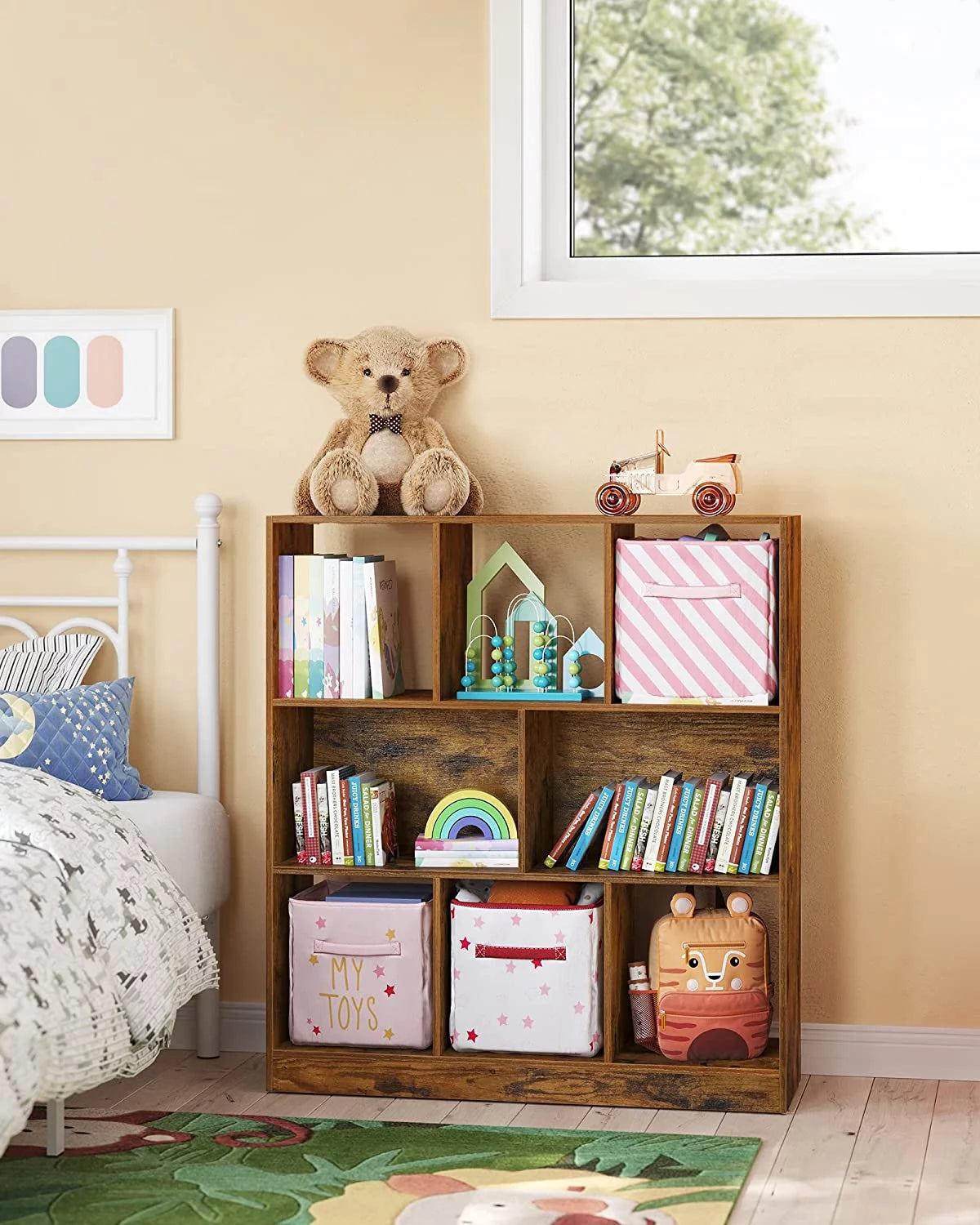 White 8-Cube Storage Organizer Bookcase F448892