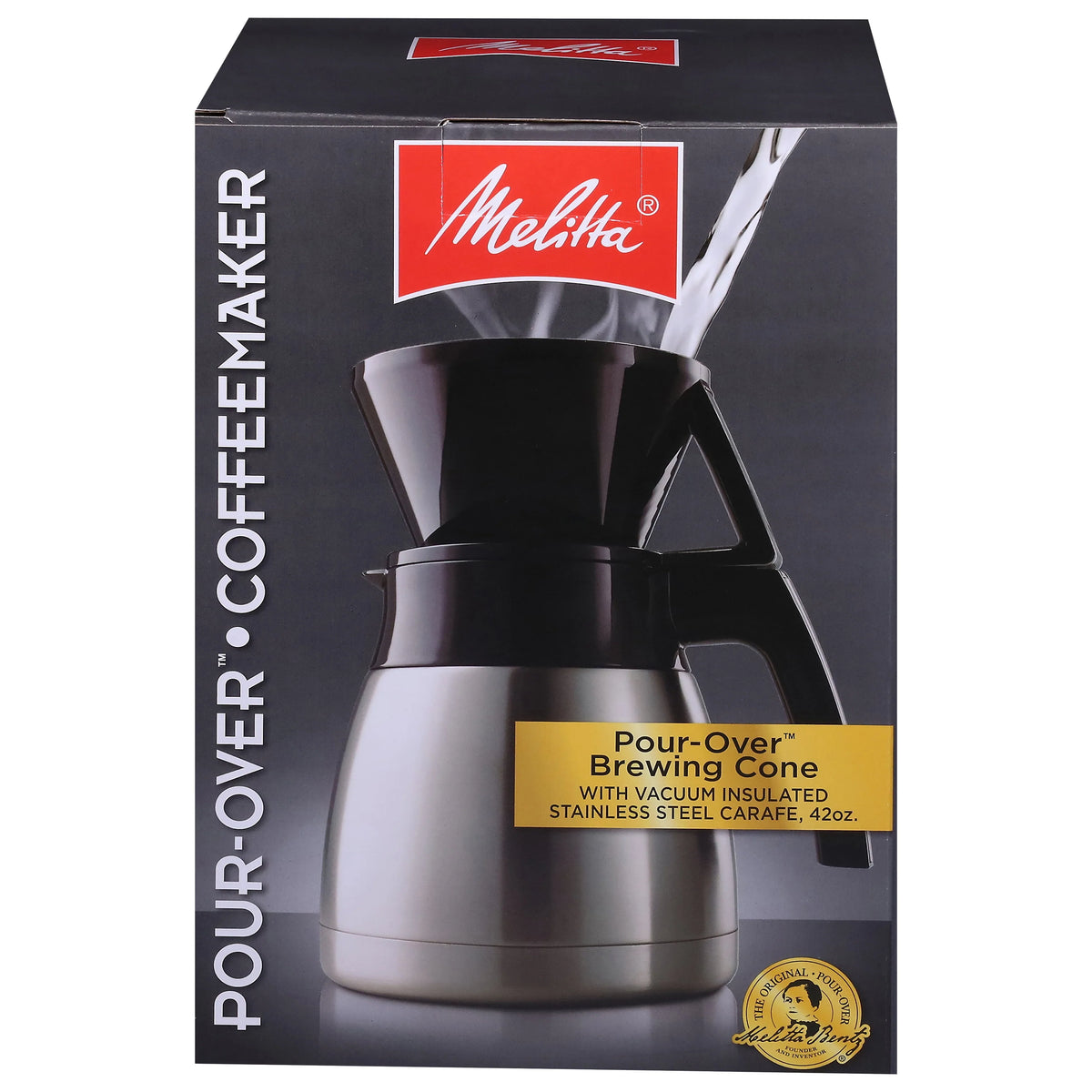 Pour-Over Coffee Brewer & Stainless Steel Carafe Set with Coffee Filters G2356