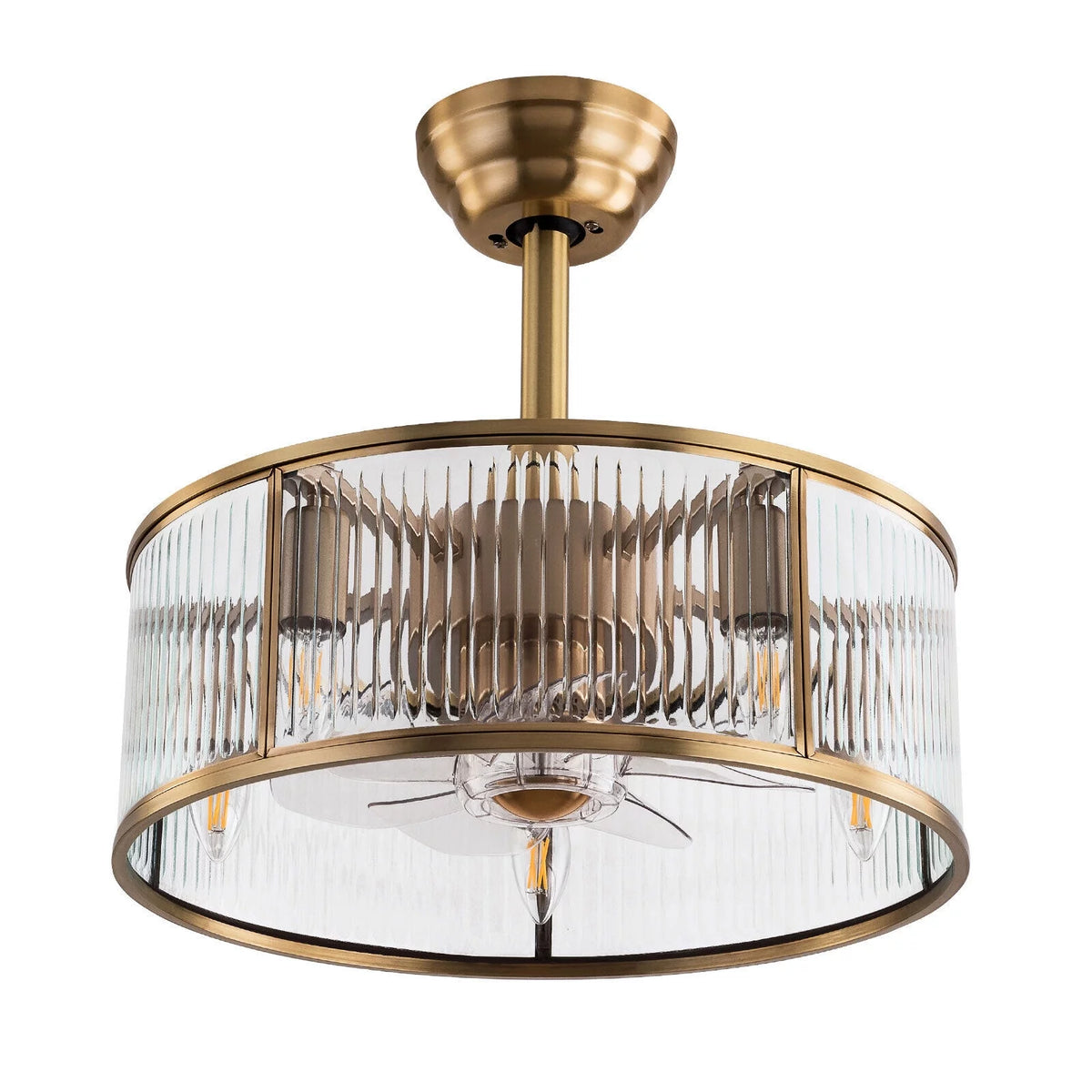 18inch Farmhouse Ceiling Fan Light Gold With Remote Control I611767