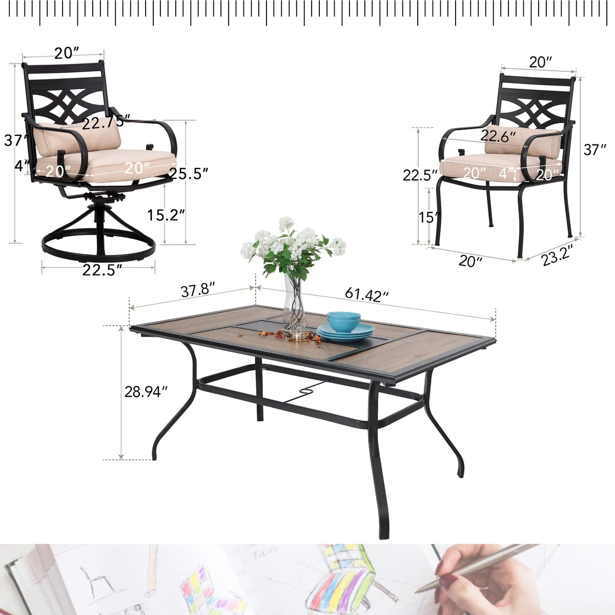 7-Piece Outdoor Patio Dining Set J19728