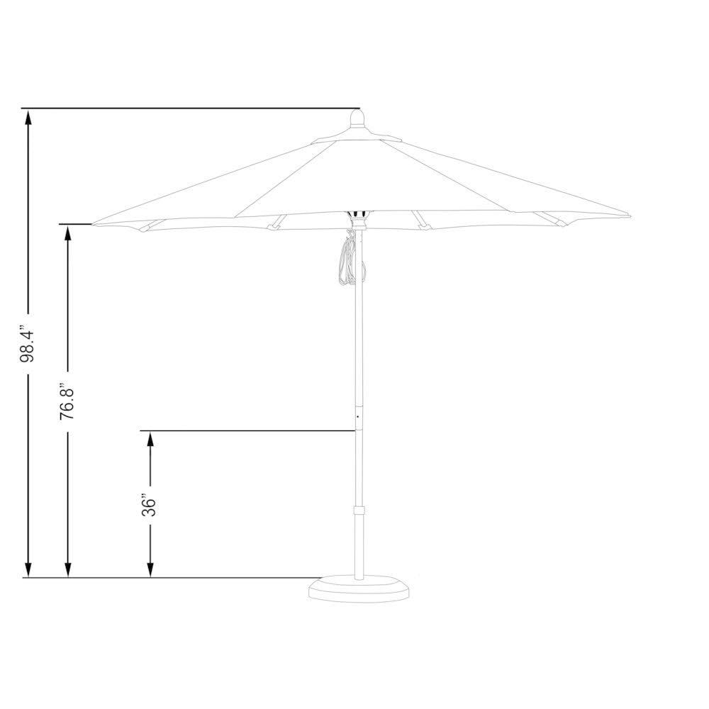 Pacifica Beige Wood Market Umbrella V826137