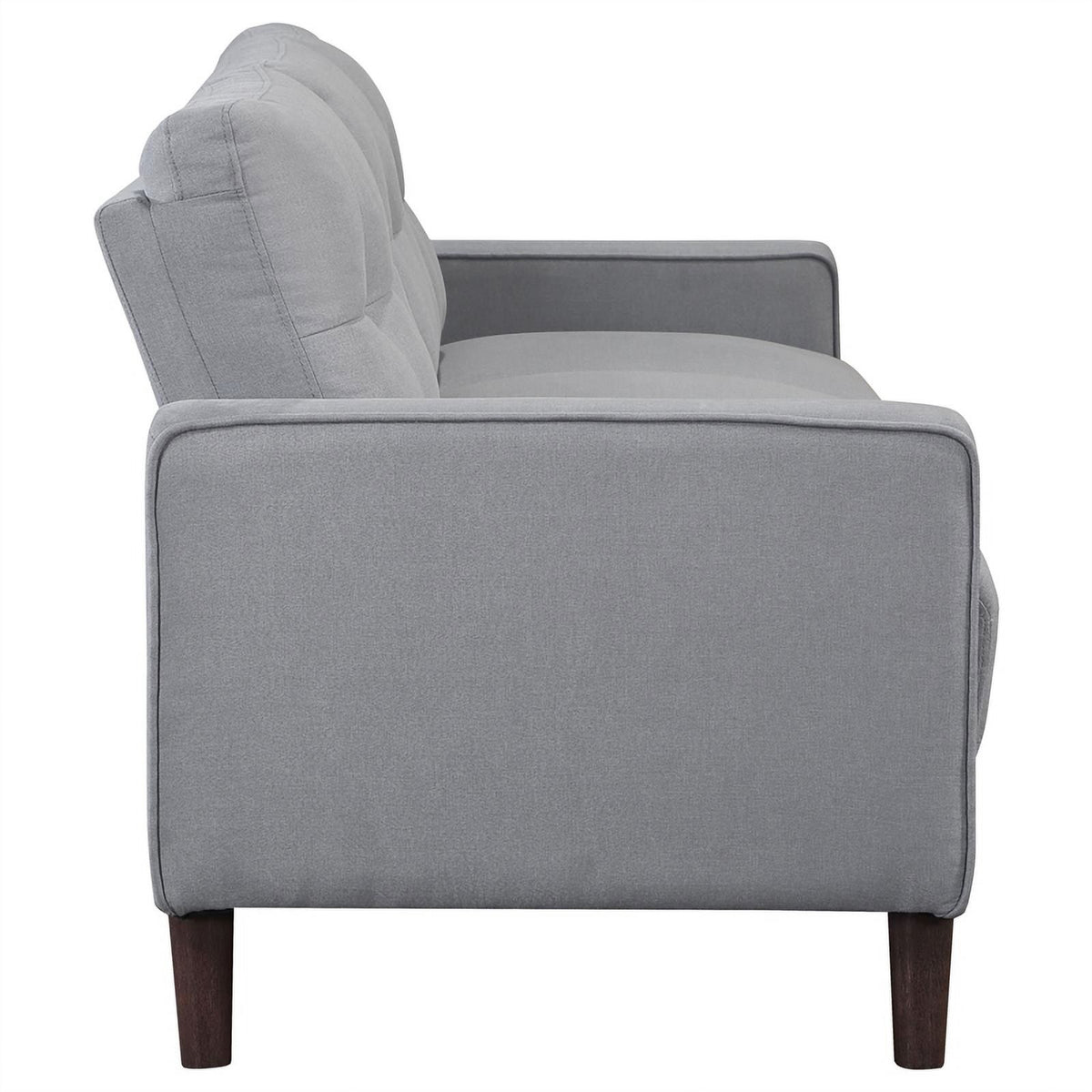 Gray Upholstered Fabric Sofa with Track Arms C42568