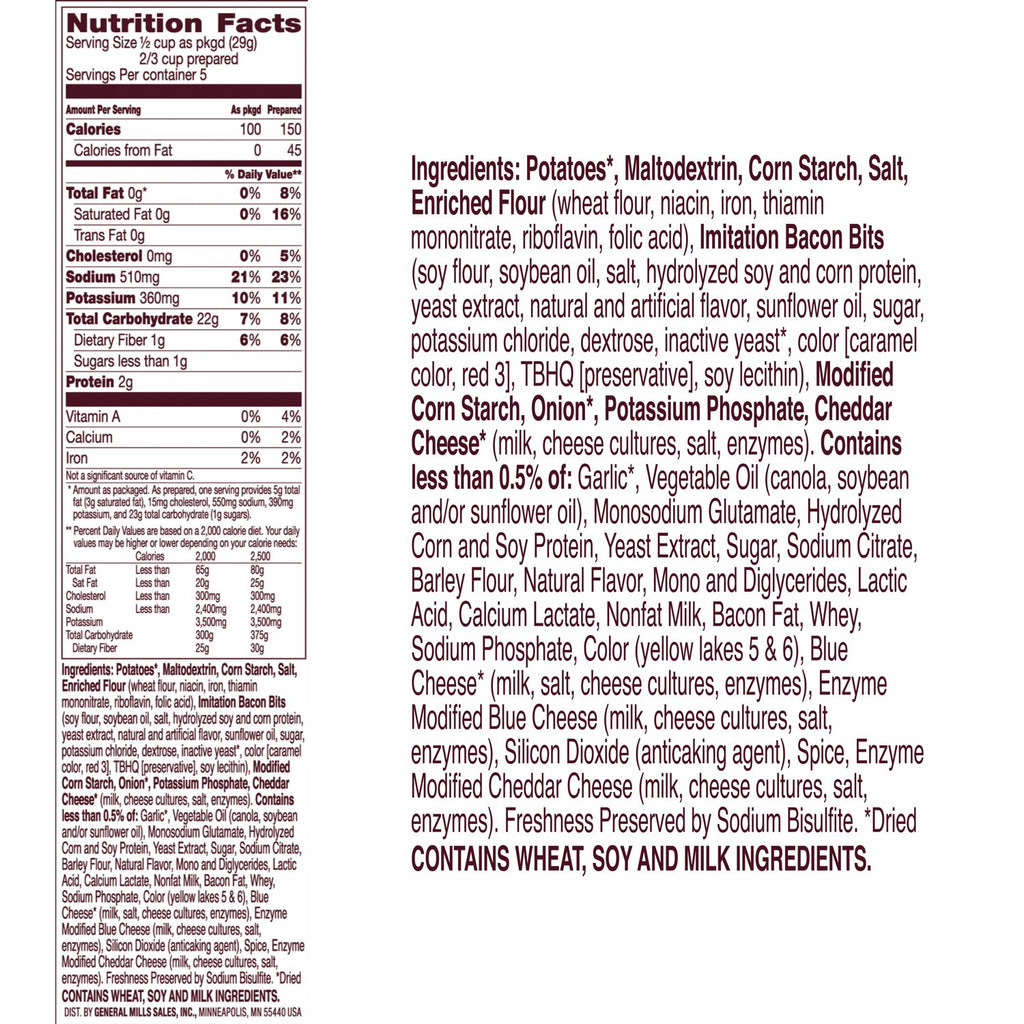 Cheddar and Bacon Potatoes, 5.1 oz (Pack of 12) C762