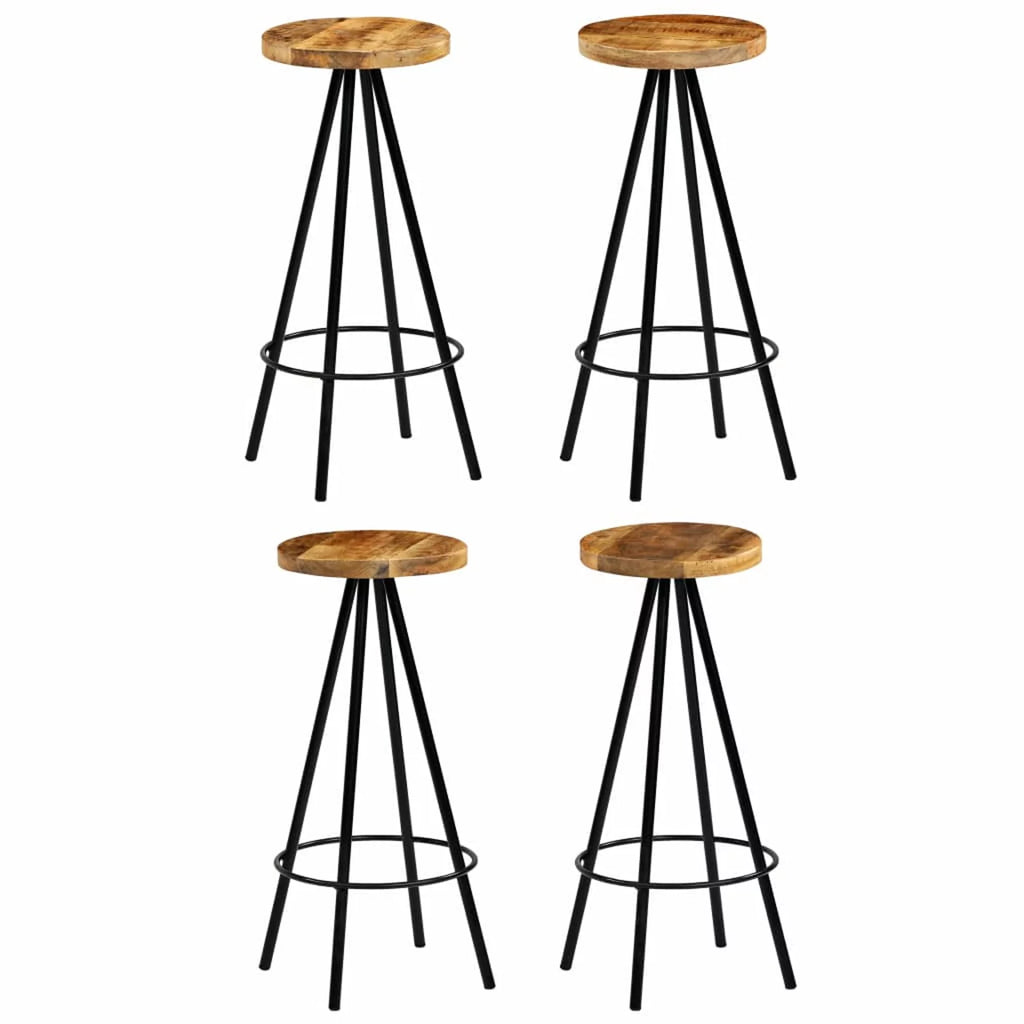 Solid Mango Wood Bar Stools 4 pcs I523429
