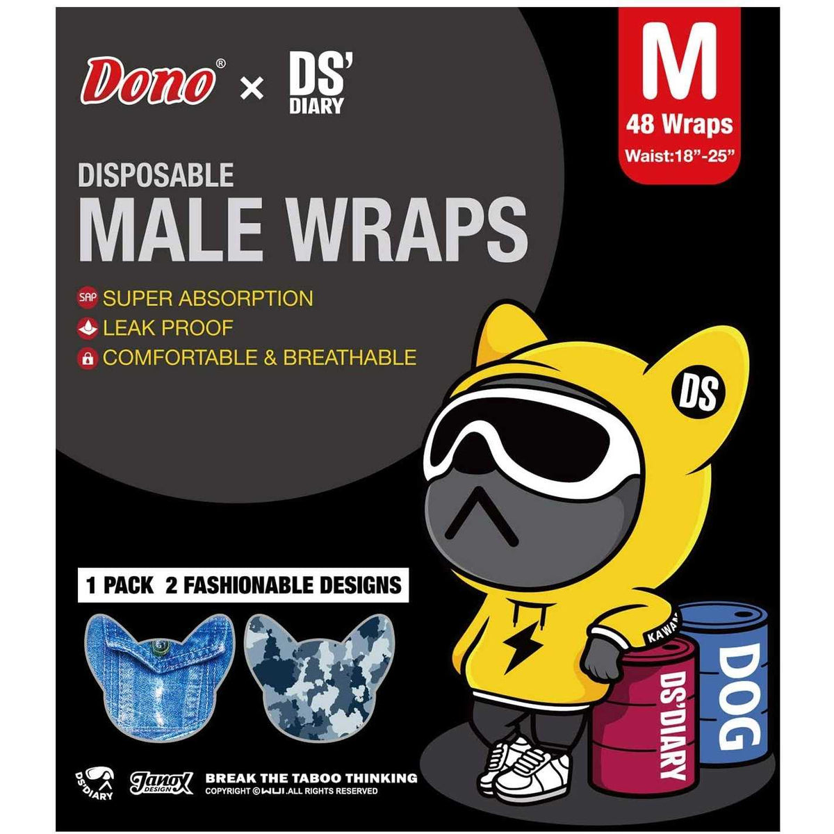 Disposable Male Dog Diapers 48 Count Y3634