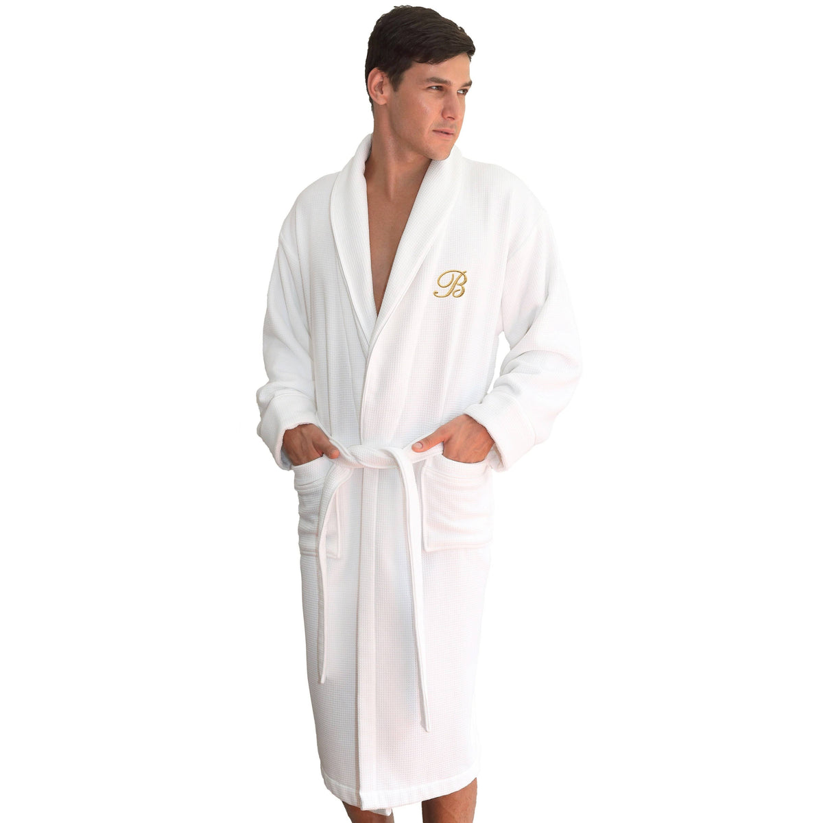 Turkish Cotton Waffle Weave Terry Bath Robe O209