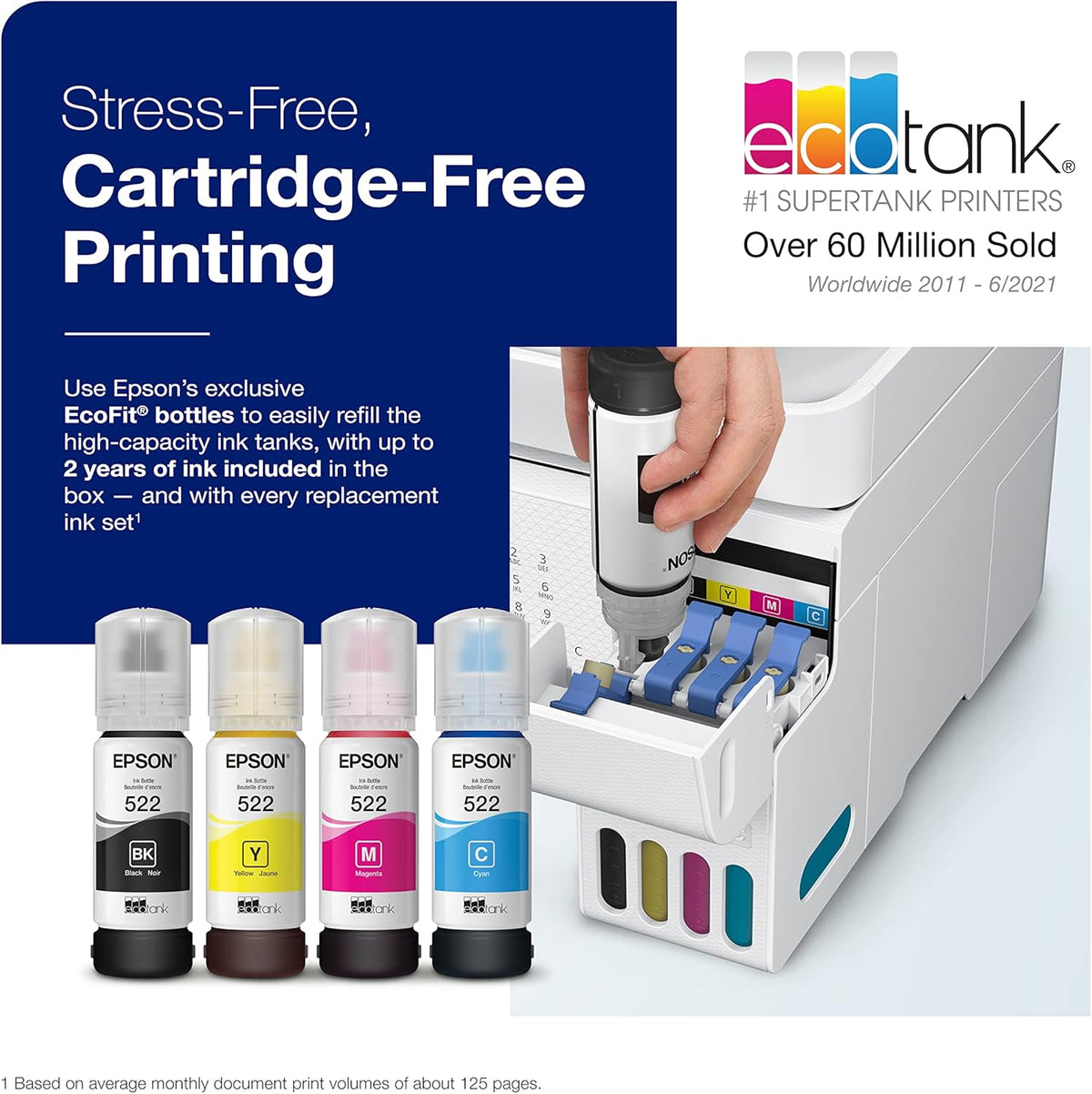 Wireless All-in-One Supertank Printer with Scanner D629945