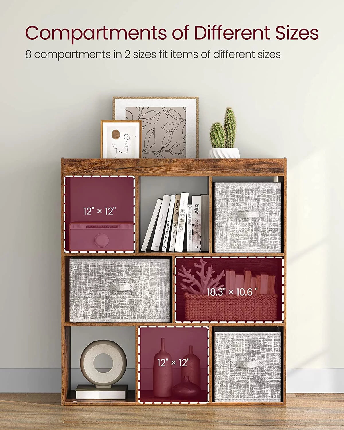 White 8-Cube Storage Organizer Bookcase F448892