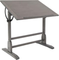 Vintage Drawing Drafting Table with Pencil Ledge - 36" W x 24" D - Slate Gray - Adjustable Tilting Top Q800251