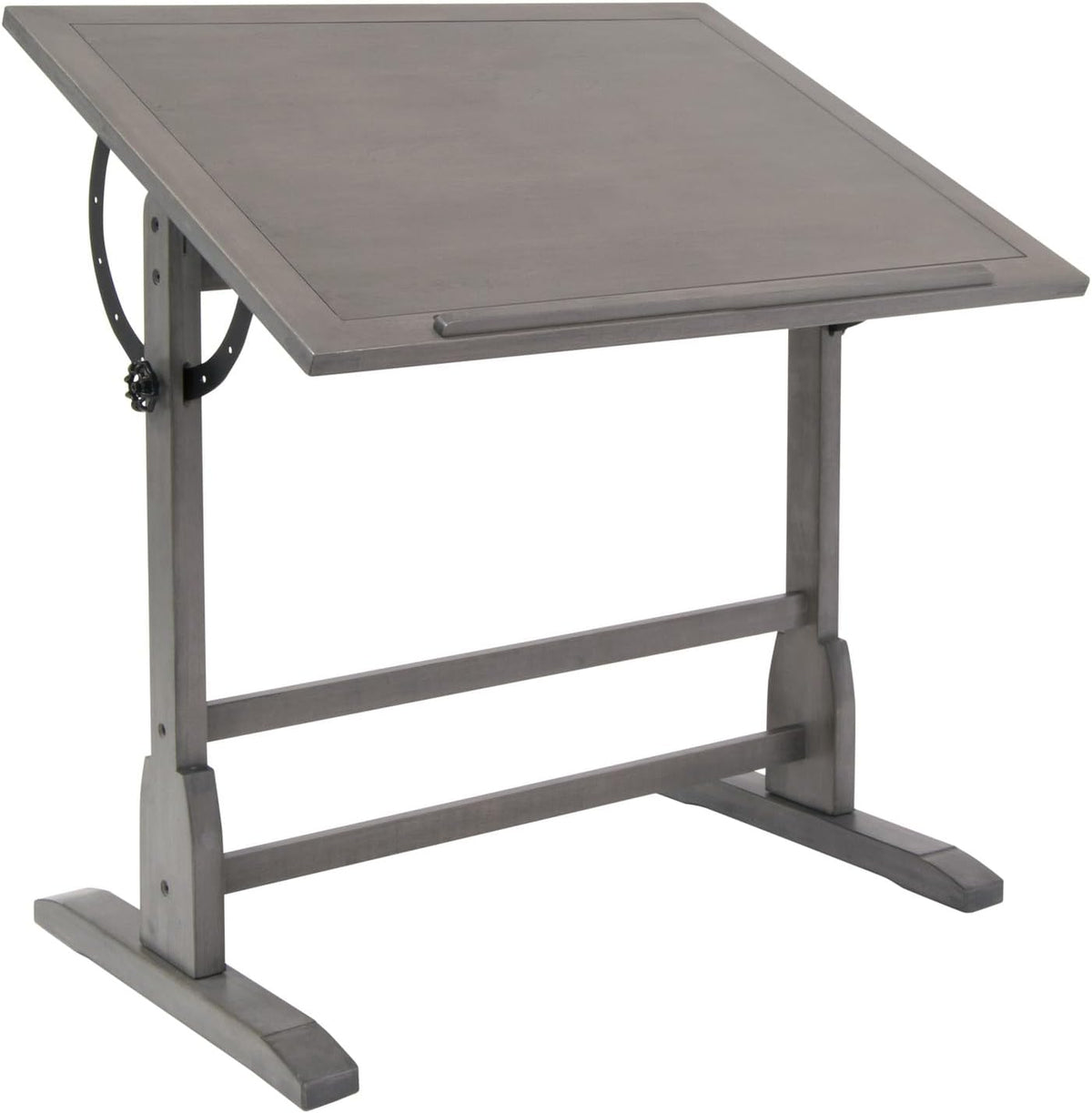 Vintage Drawing Drafting Table with Pencil Ledge - 36" W x 24" D - Slate Gray - Adjustable Tilting Top Q800251
