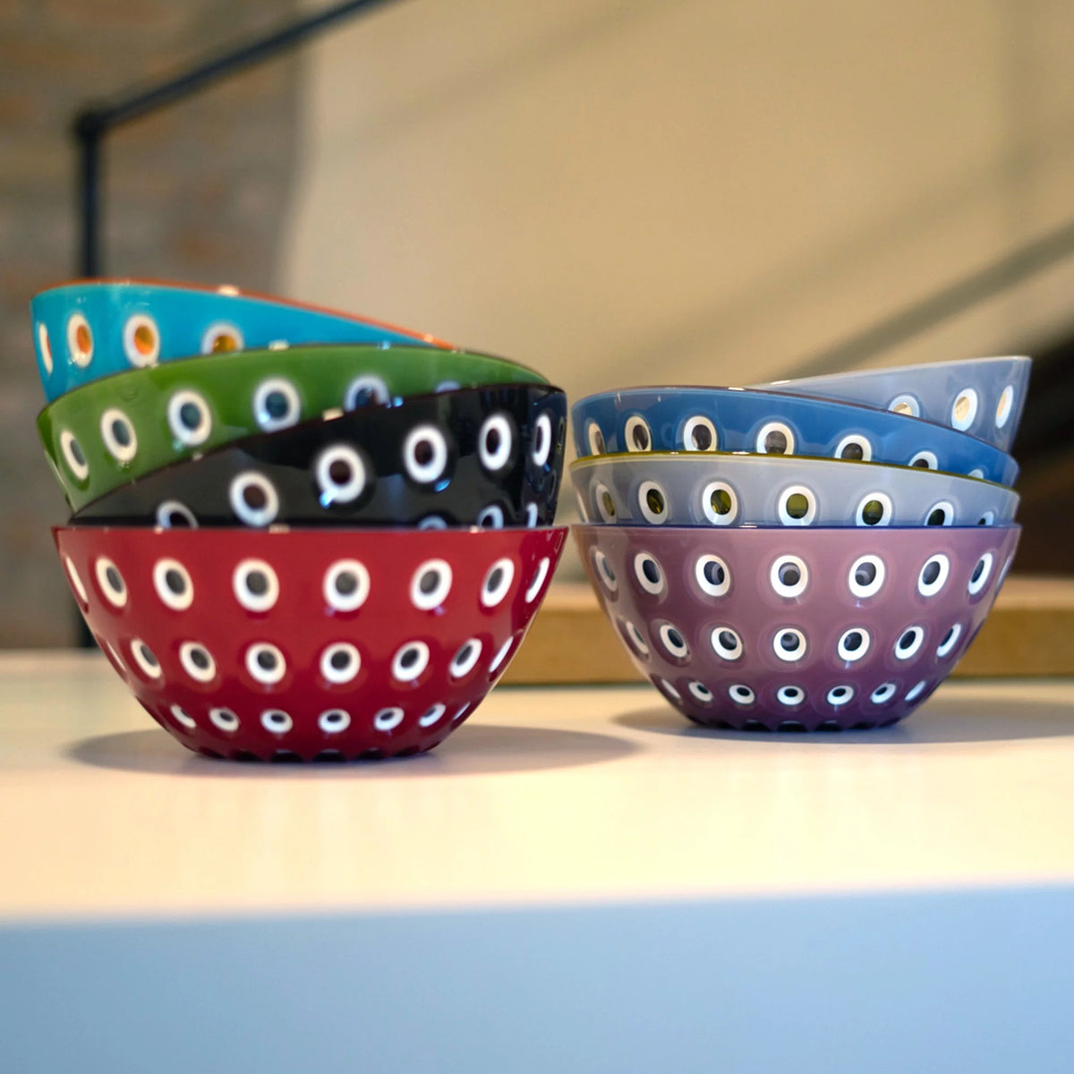 20cm Red White Transparent Bowl E683