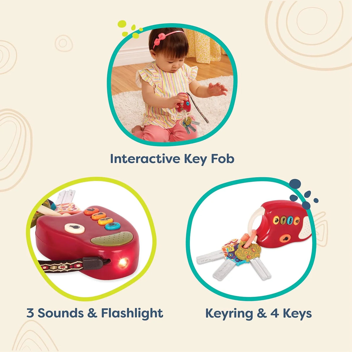 Lights & Sounds Toy Keys for Kids Z7106