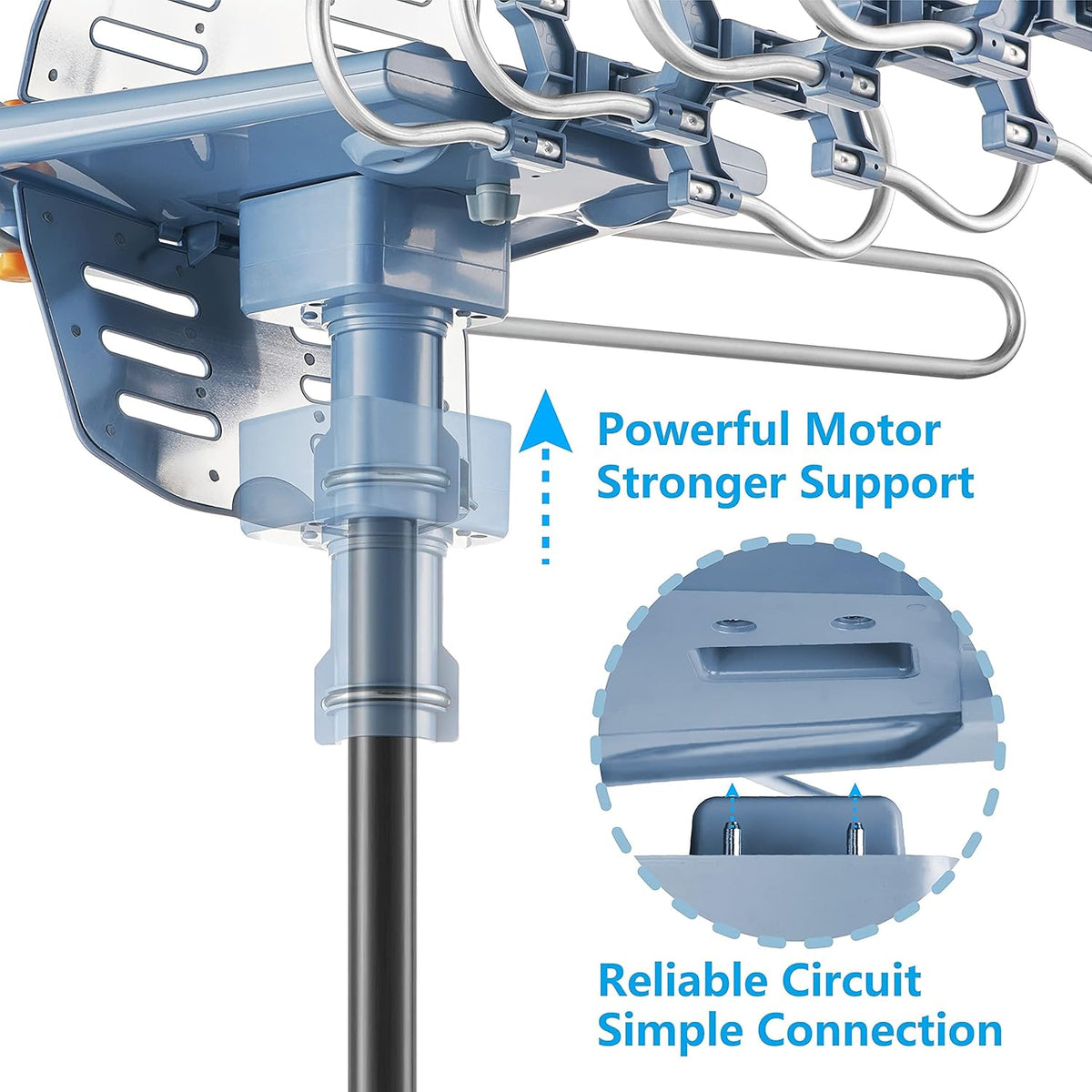 Digital Outdoor TV Antenna with Mount Pole 4K 1080p 150 Miles Range B57211