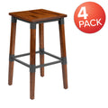 4 Pack Backless Wood Barstool J69568
