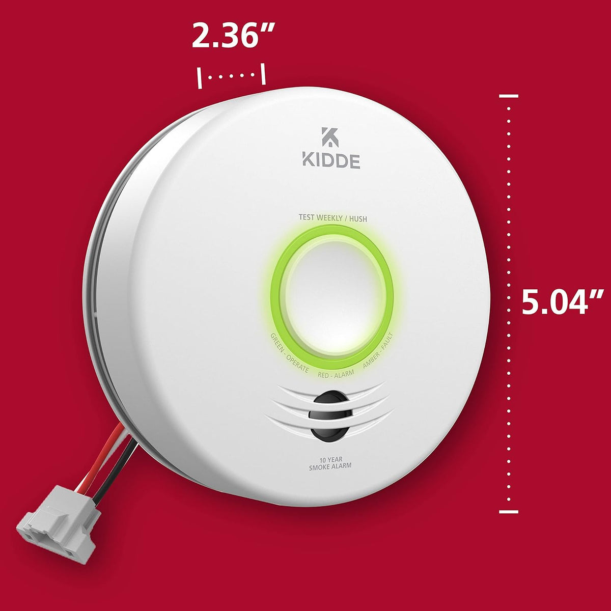 2 Pack Hardwired Smoke Detector with Battery Backup B7192