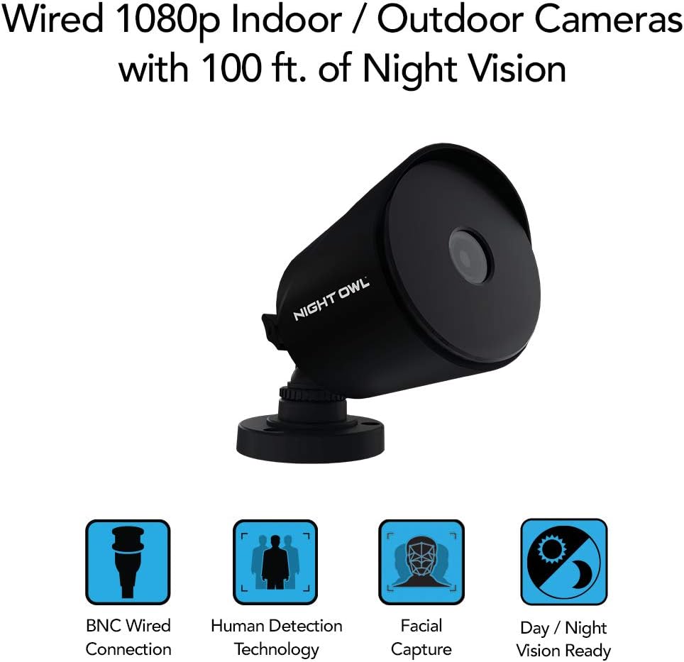 4 Wired 1080p HD Indoor/Outdoor Security Camera System with Night Vision and 1TB Hard Drive H28179