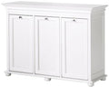 White Triple Tilt Out Bathroom Hamper P3262