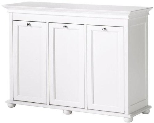 White Triple Tilt Out Bathroom Hamper P3262