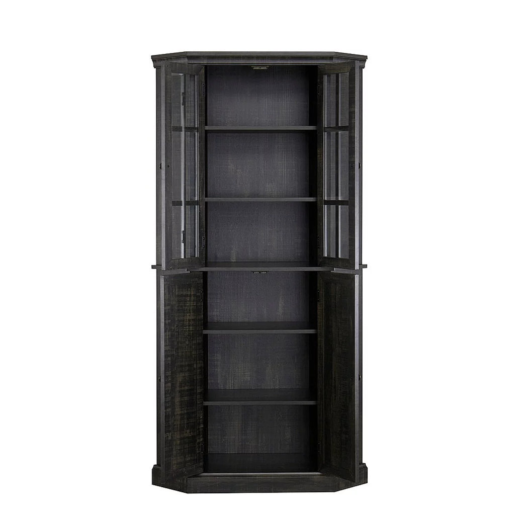 Enclosed Charcoal Corner China Cabinet E33020