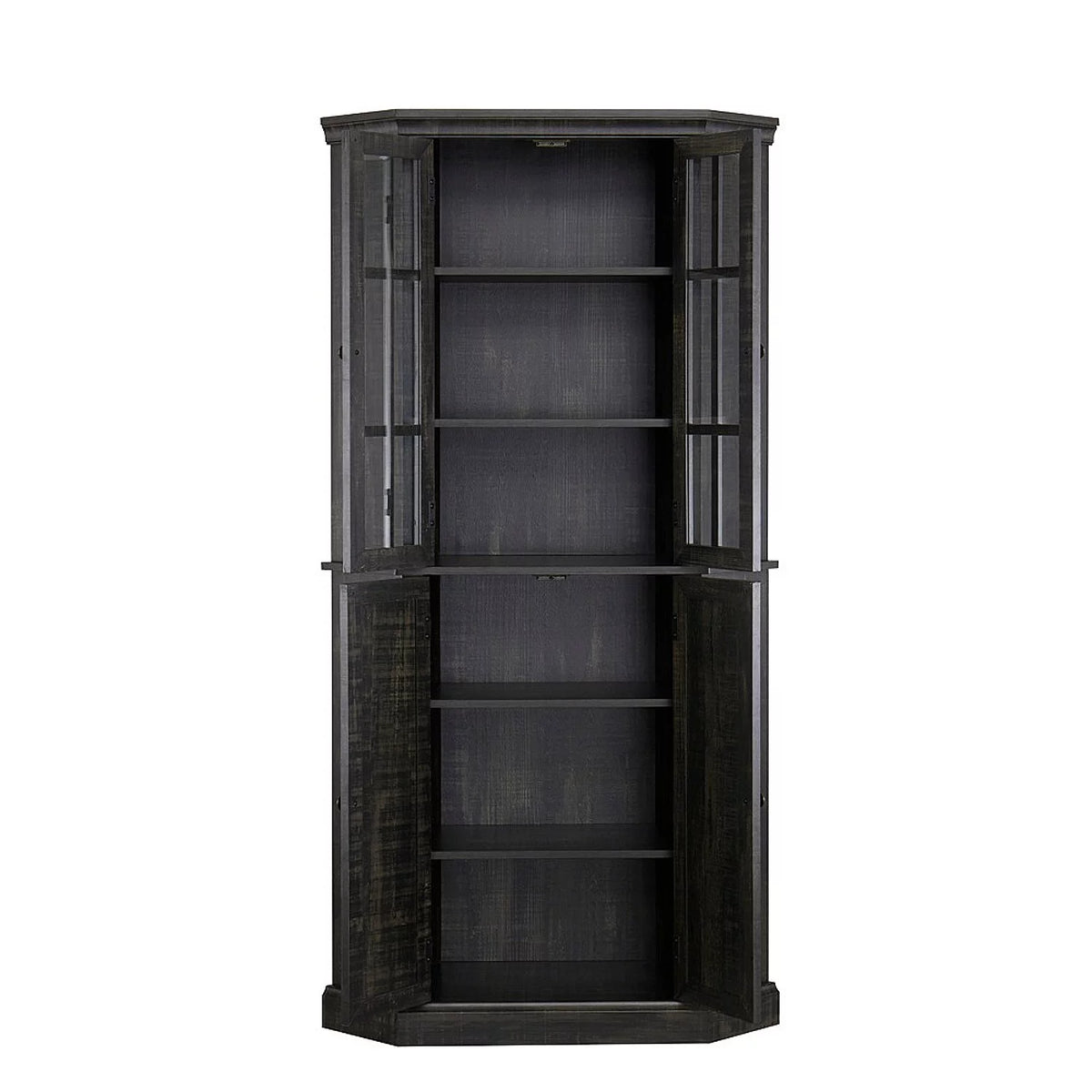 Enclosed Charcoal Corner China Cabinet E33020