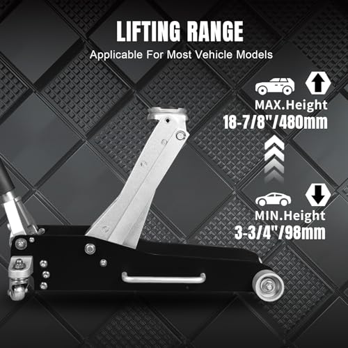 1.5 Ton Hydraulic Low Profile Aluminum and Steel Racing Floor Jack with Dual Piston Quick Lift Pump Z93129