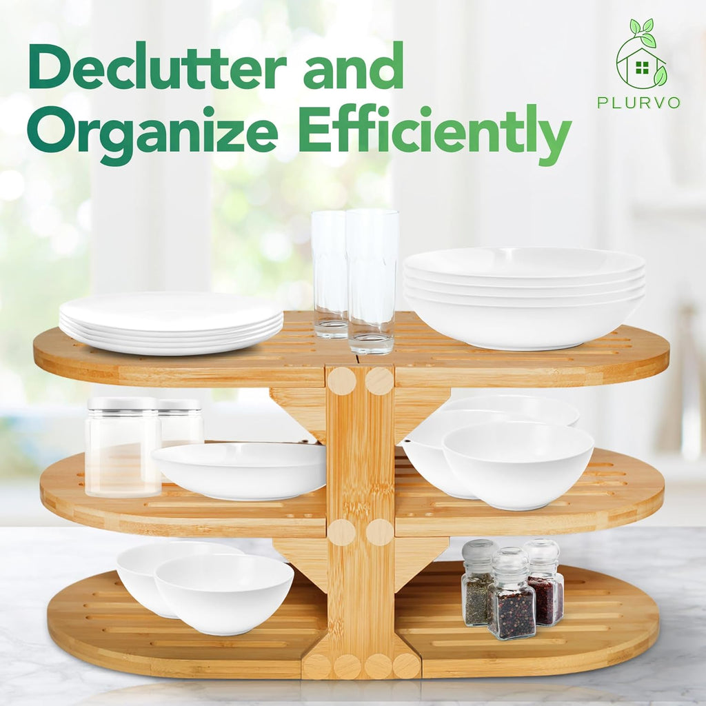 6-Tier Bamboo Plate Organizer U62691