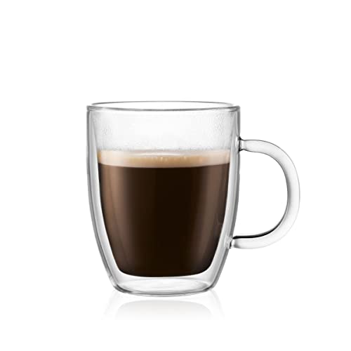 10oz Double Wall Insulated Glass Mug Set of 2 E6427