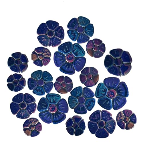 1.1 LB White Iridescent Flower Ceramic Mosaic Tiles K659