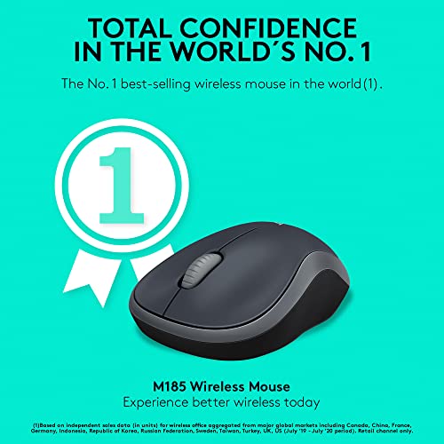Wireless Mouse with USB Receiver - Swift Grey H2858