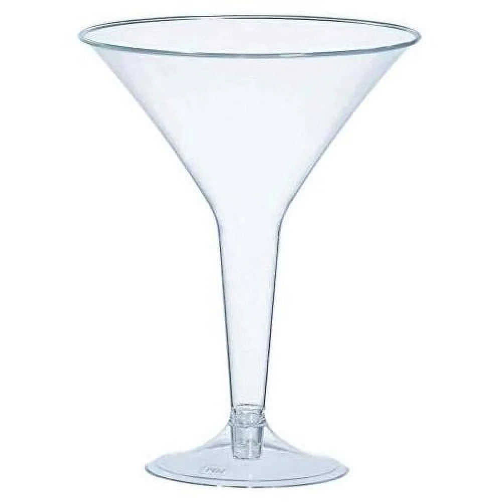 Clear Plastic Martini Glasses, 20 Count E85055