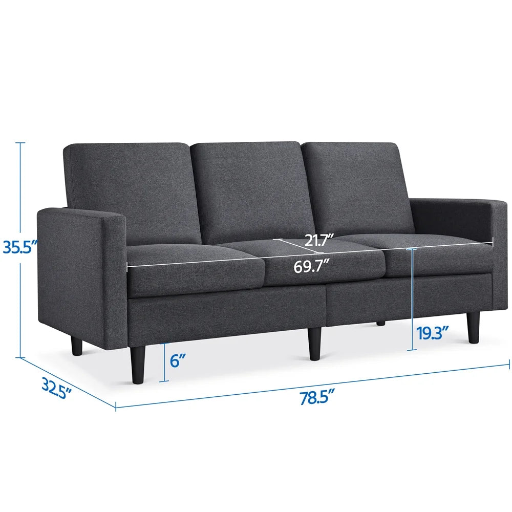 Gray Linen 3-Seater Sofa G148488