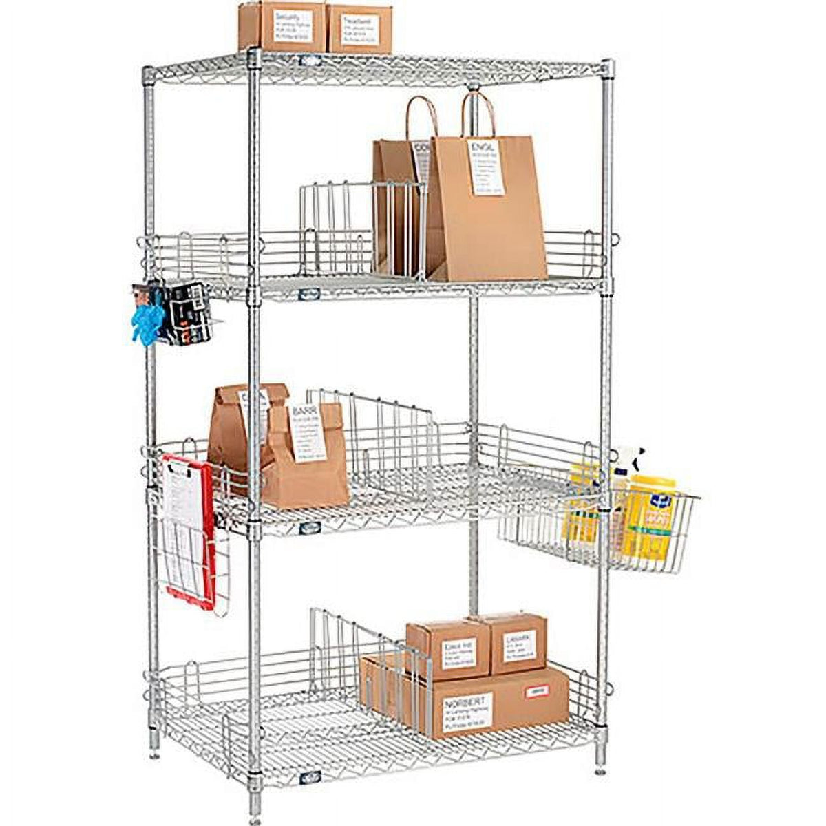 Chrome To Go Rack with 4 Wire Shelves C659646