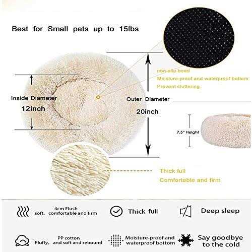 Washable Soft Plush Donut Cat and Dog Bed K722900