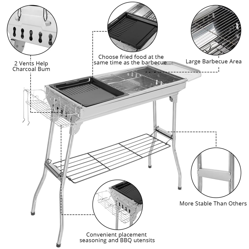 39'' Stainless Steel Charcoal Grill D684868