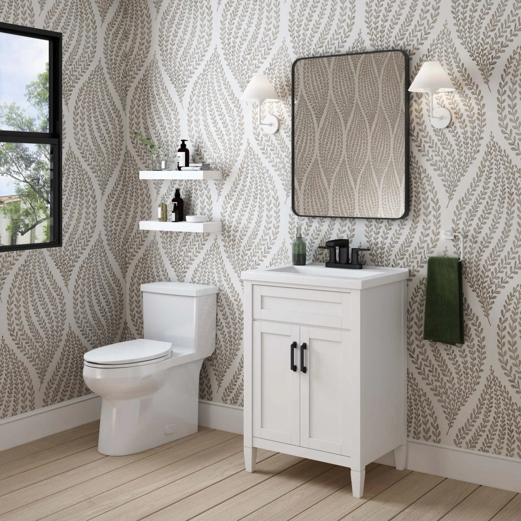 White 24" Free Standing Single Basin Vanity Set R96958