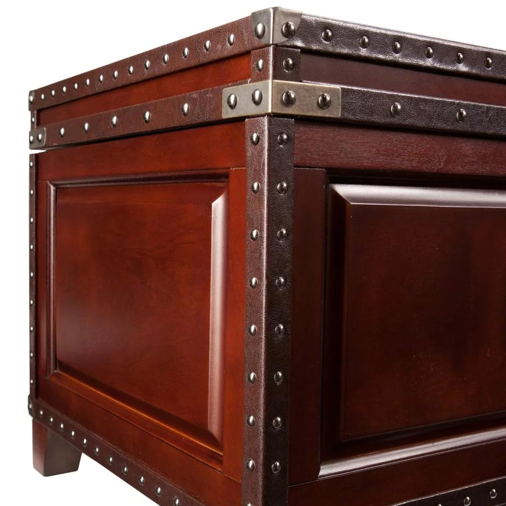 40 in. Solid Wood & Metal Rectangular Coffee Table, Brown E28914