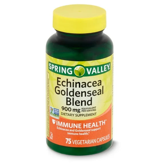 Echinacea Goldenseal Blend Dietary Supplement, 900 mg, 75 Vegetarian Capsules X1126