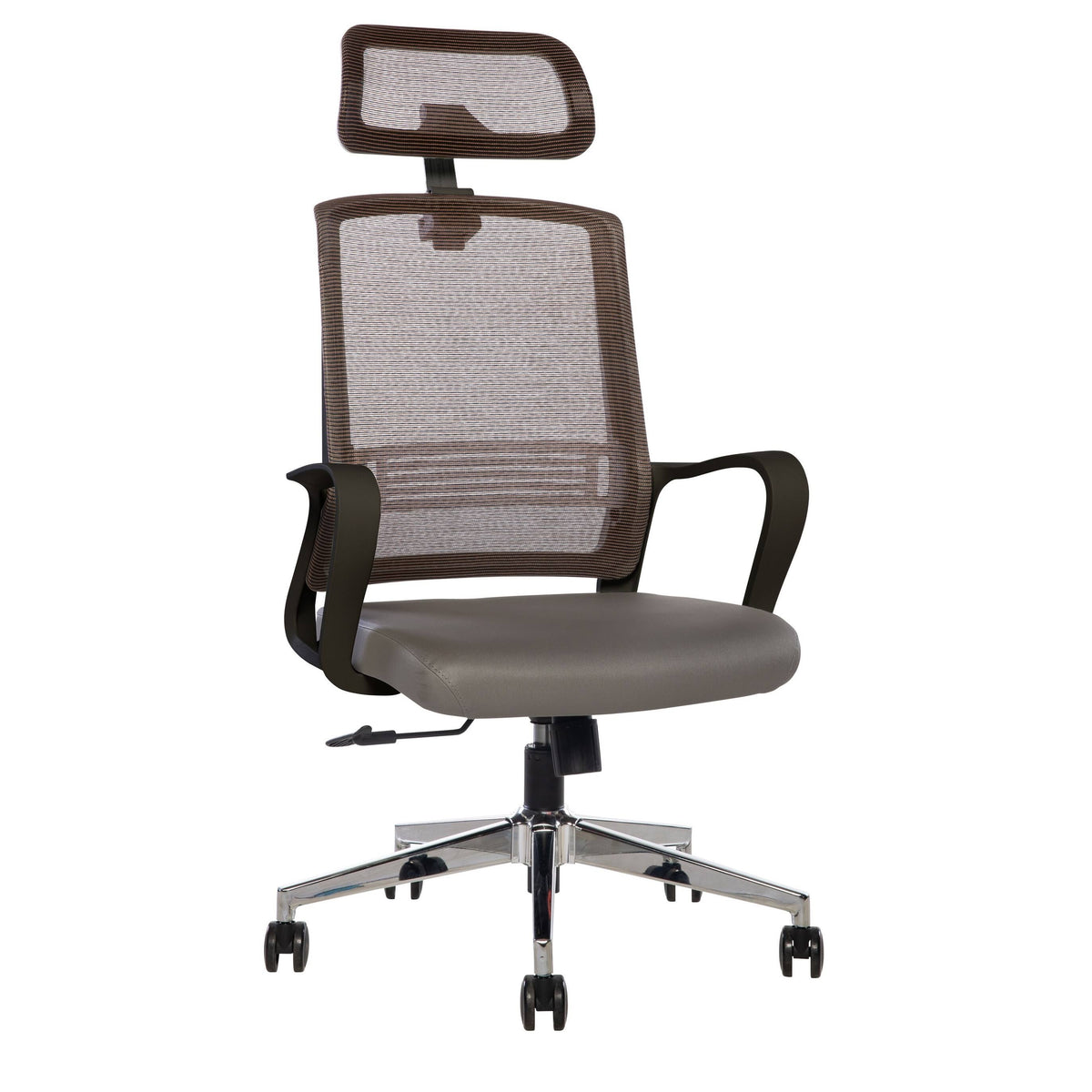 Copper Gray Black Ergonomic High-Back Task Chair with Headrest U783