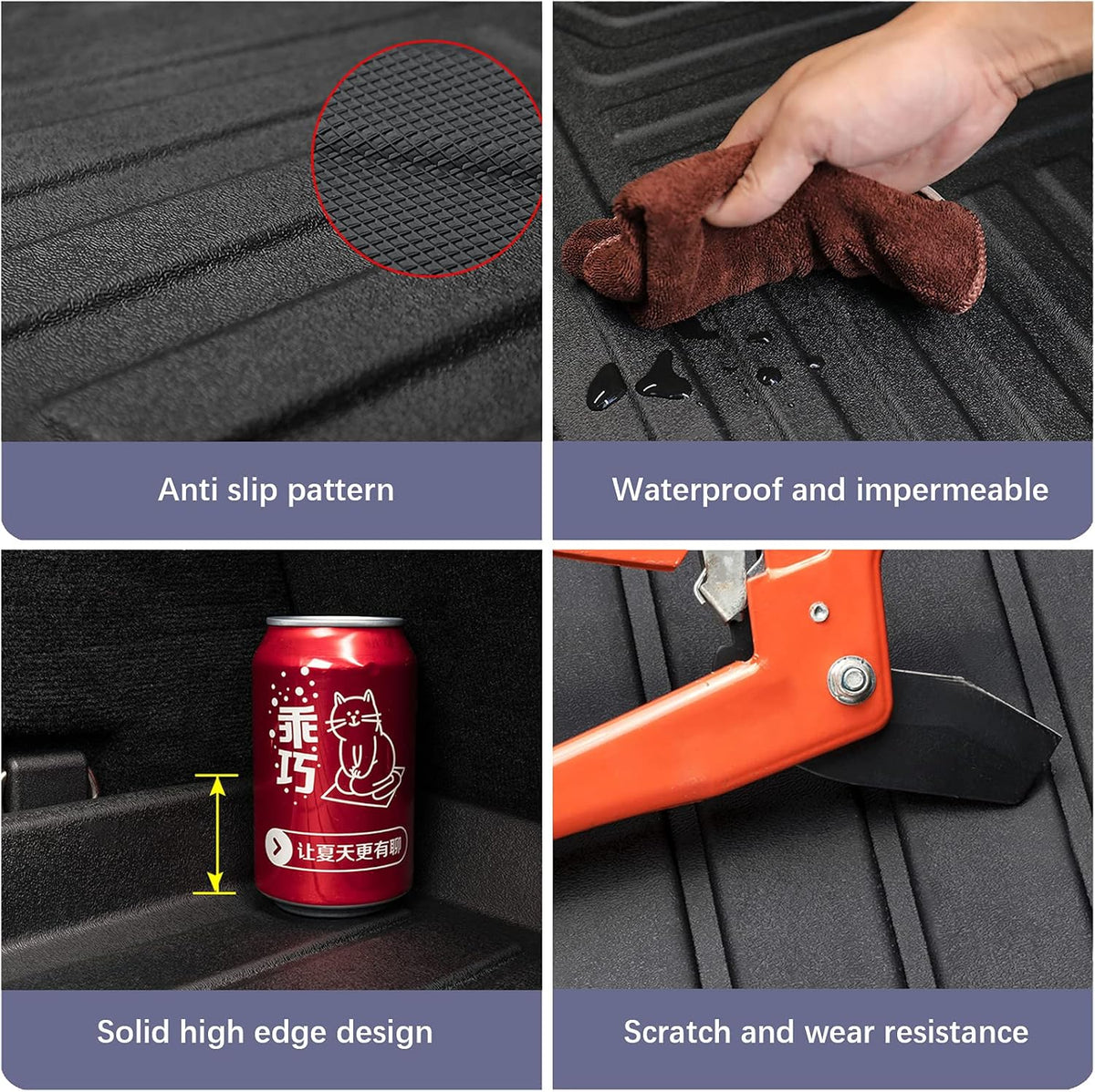 Black TPO Waterproof Rear Cargo Mat X6503