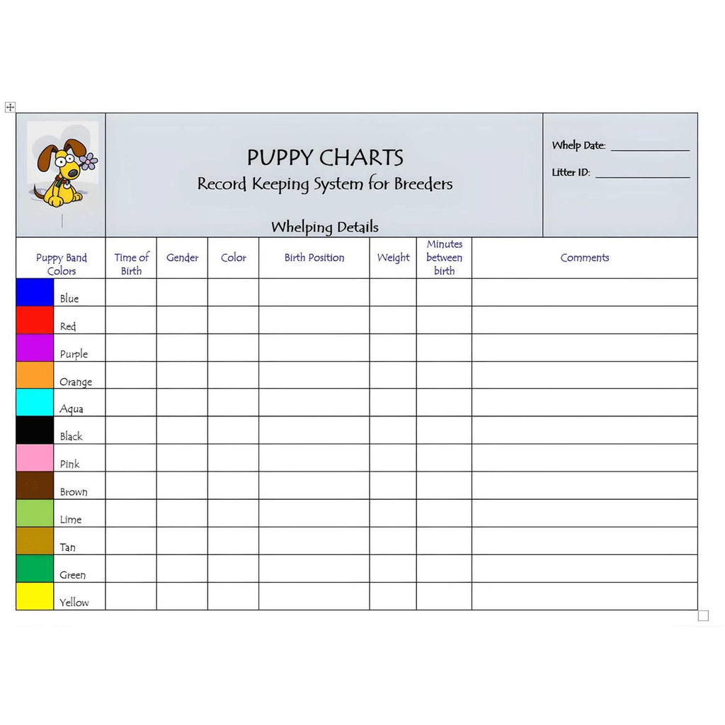Breeder Record Keeping Charts R62329