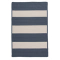 8' x 11' Steel Blue Striped Reversible Rectangular Outdoor Q3141