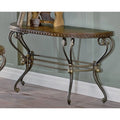 Metal Console Table in Dark Cherry X6077