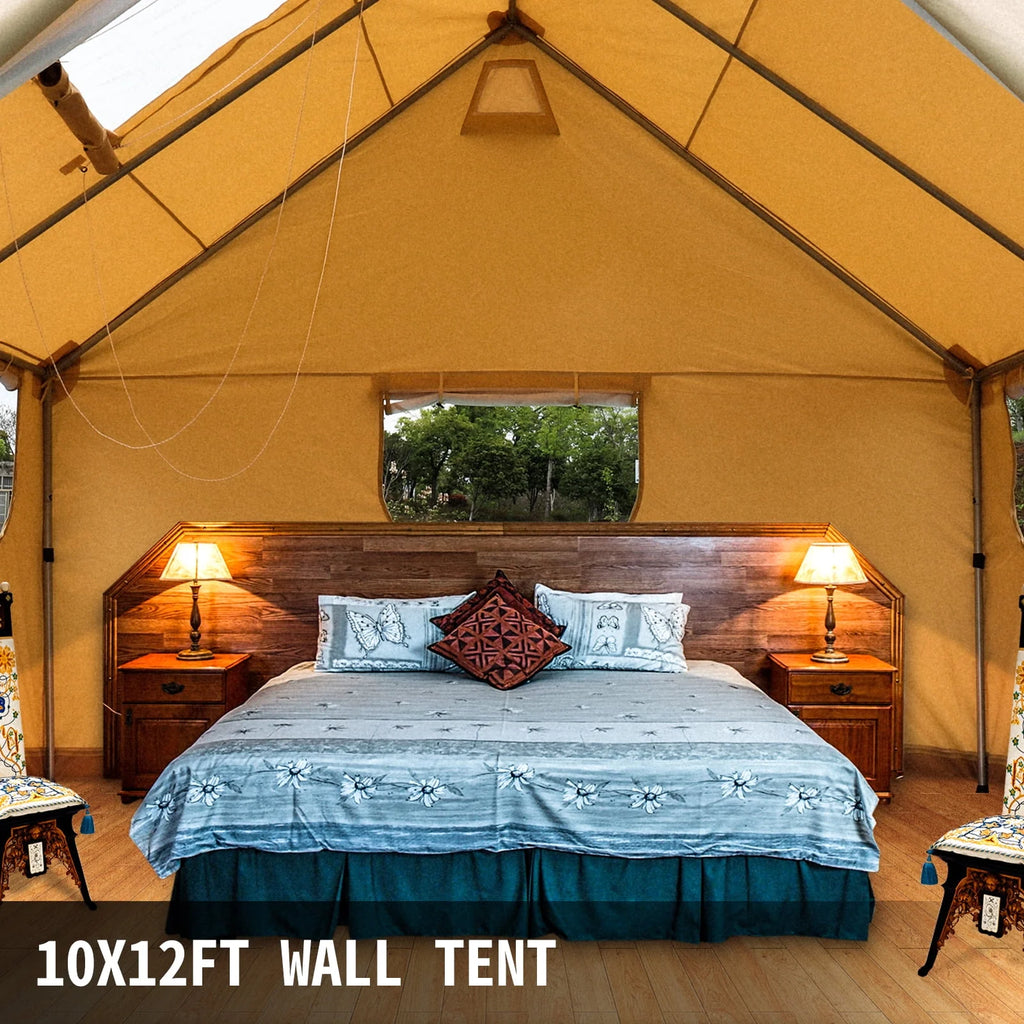 Canvas Wall Tent 10x12ft with Stove Hole P48324