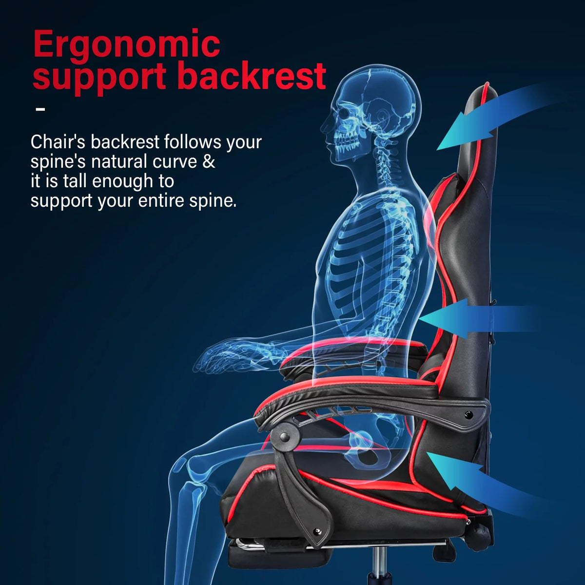 Black and Red Ergonomic Racing Chair A32998