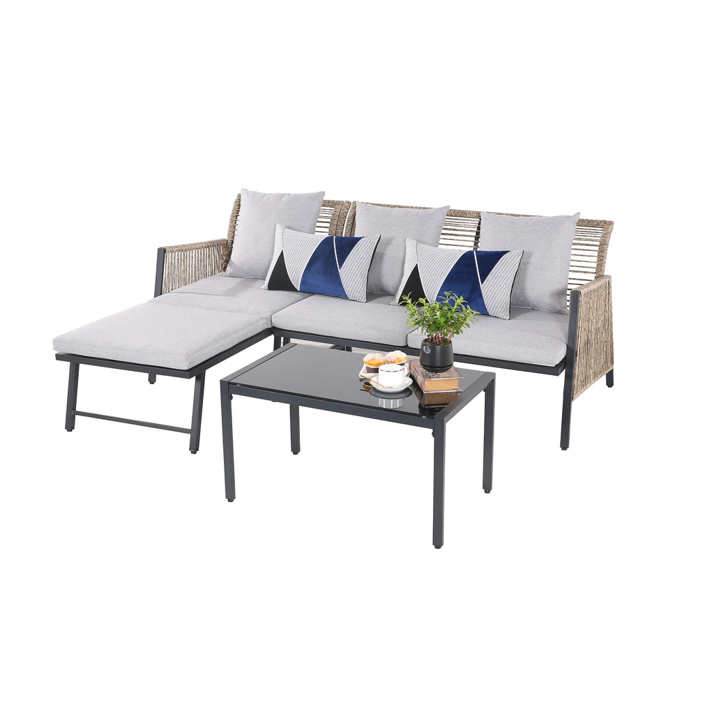 3 Pieces All Weather Patio Sofa B93675