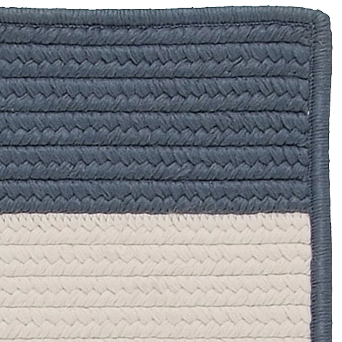 8' x 11' Steel Blue Striped Reversible Rectangular Outdoor Q3141