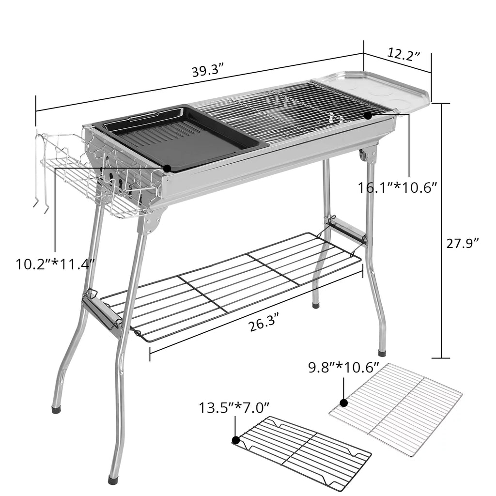 39'' Stainless Steel Charcoal Grill D684868