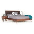 Modern Fabric & Wood Eastern King Bed in Brown/Walnut K69374