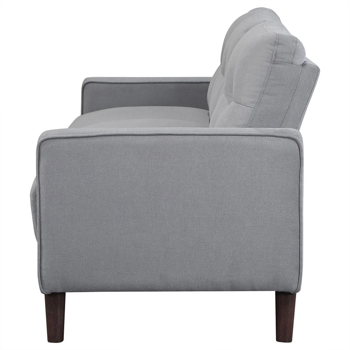 Gray Upholstered Fabric Sofa with Track Arms C42568